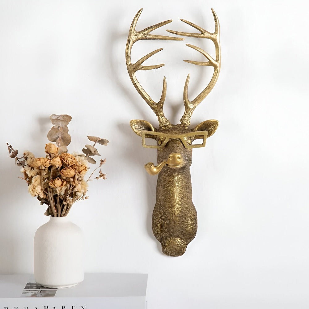 Gold Head | Multifunctional Wall Hook with Decorative Animal Head for Wall Storage