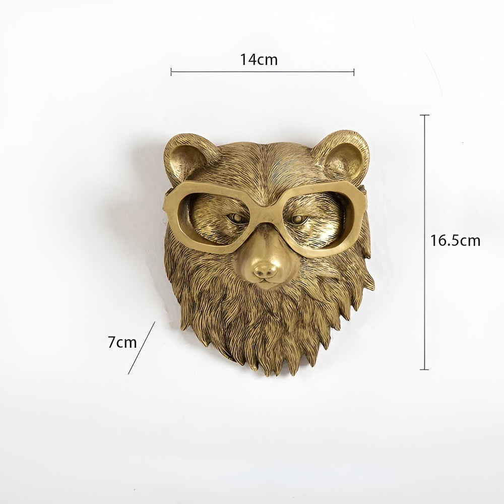 Gold Head | Multifunctional Wall Hook with Decorative Animal Head for Wall Storage