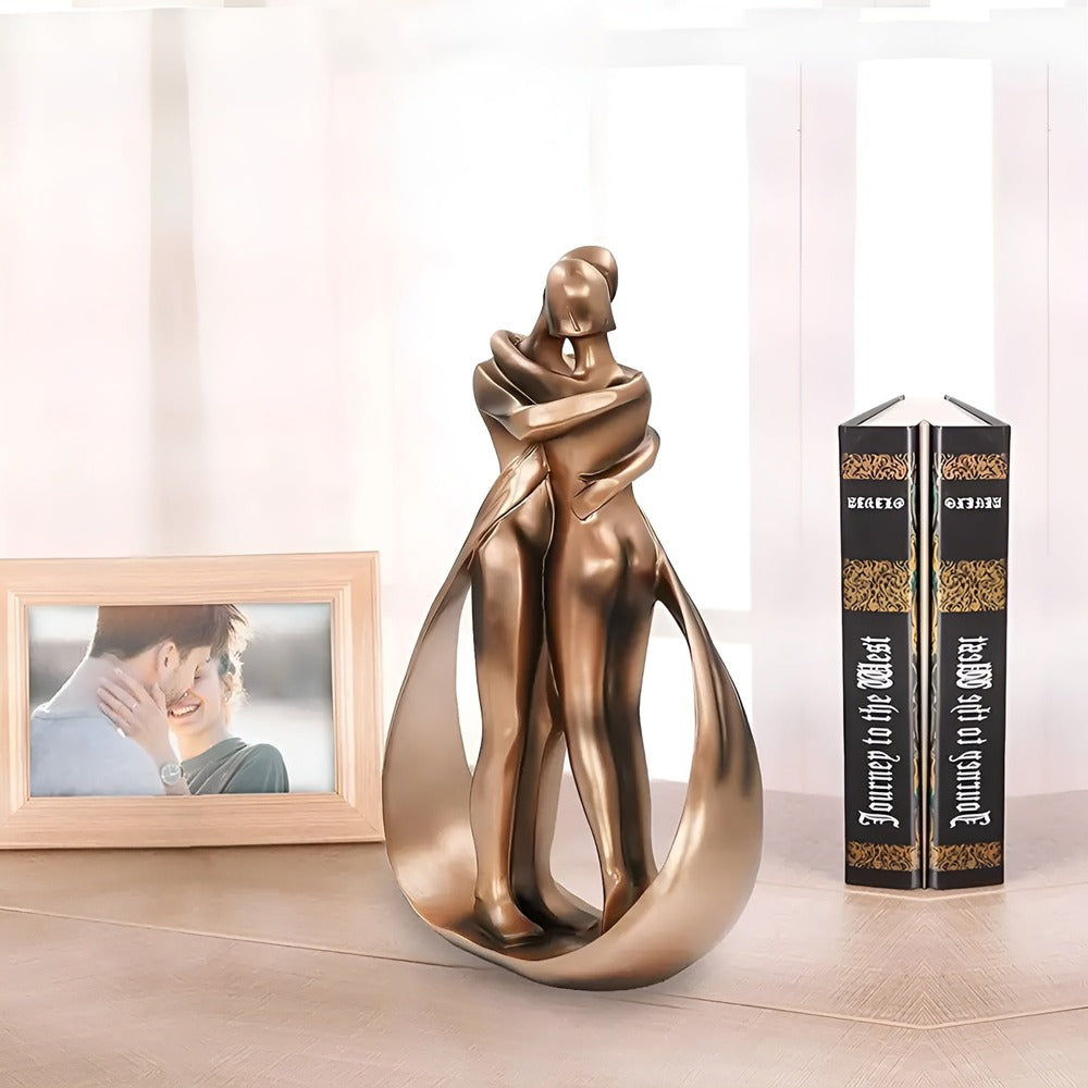Lovers Bond Statuette | Artistic Sculpture - Romantic Home Decor