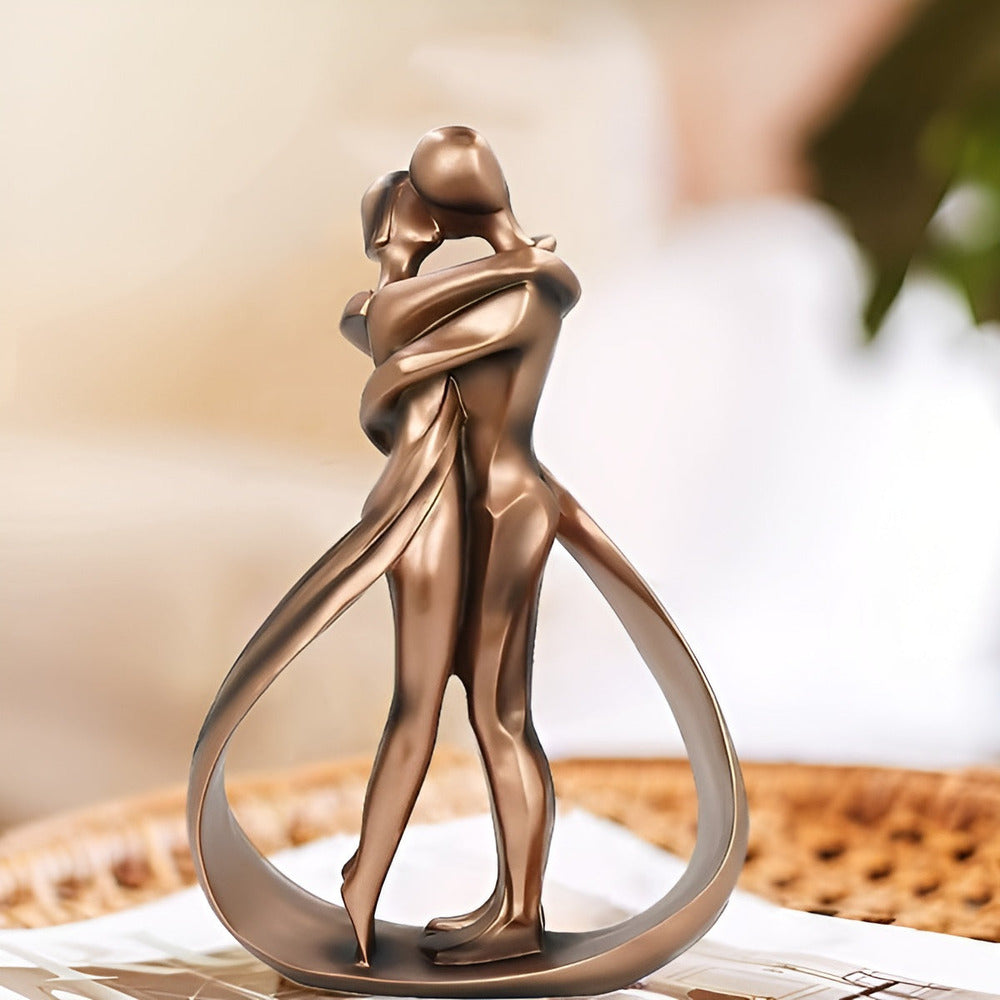 Lovers Bond Statuette | Artistic Sculpture - Romantic Home Decor