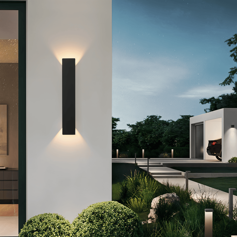Rectangular Black Aluminum LED Outdoor Wall Lamp
