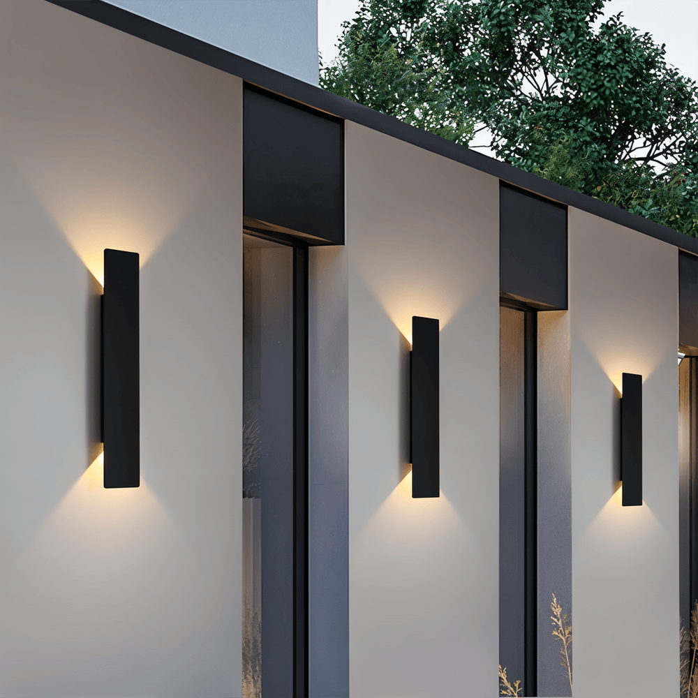 Rectangular Black Aluminum LED Outdoor Wall Lamp