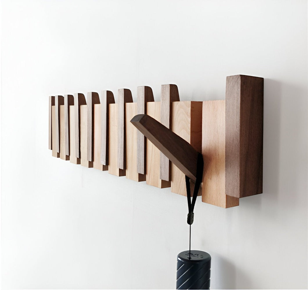 Handcrafted Driftwood Piano Wall Shelf with Magnetic Folding