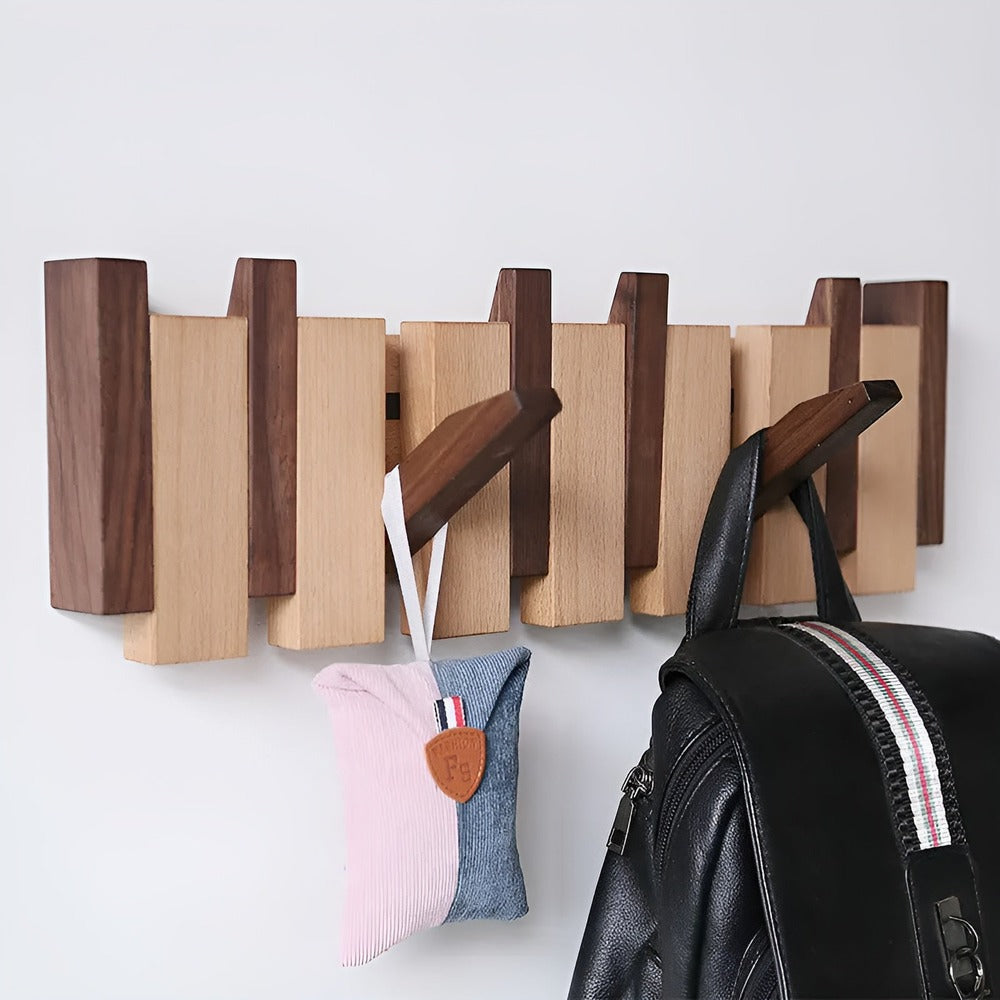 Handcrafted Driftwood Piano Wall Shelf with Magnetic Folding