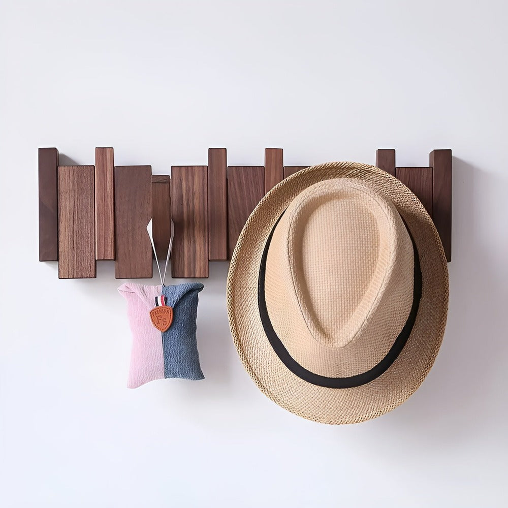 Handcrafted Driftwood Piano Wall Shelf with Magnetic Folding