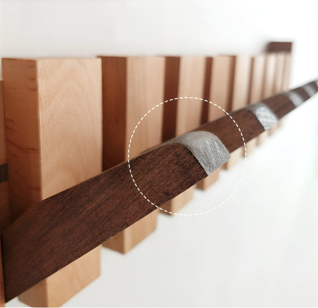 Handcrafted Driftwood Piano Wall Shelf with Magnetic Folding