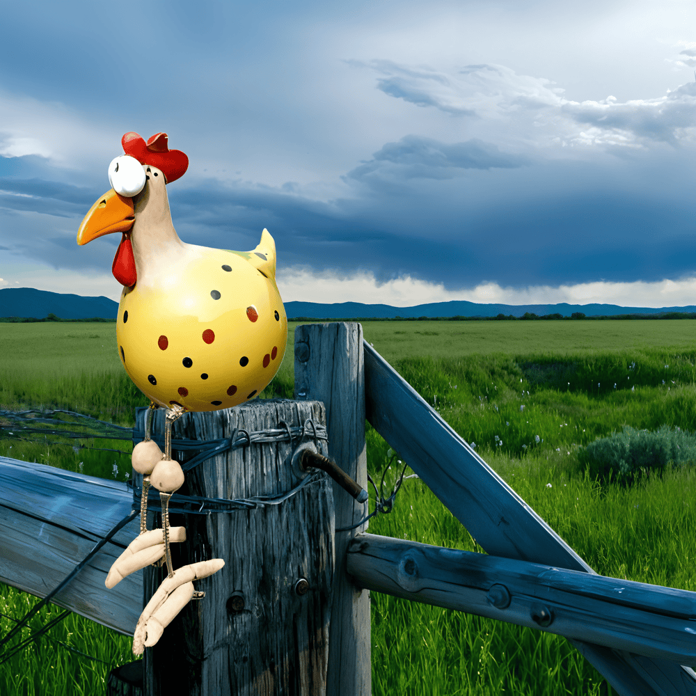Handcrafted Rooster Garden Statue