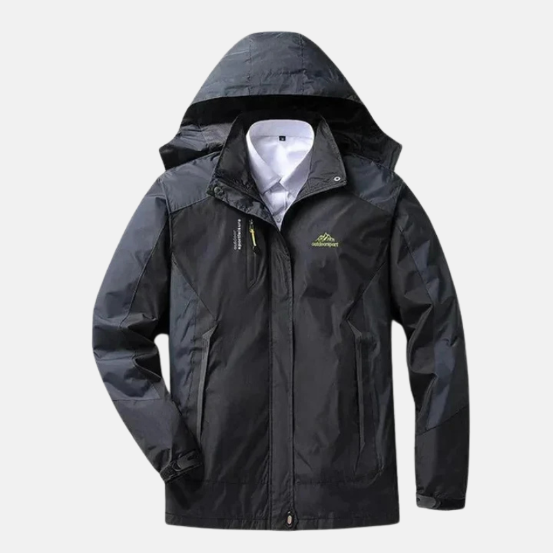 Women's Woven Hooded Jacket with Slit at the Neck