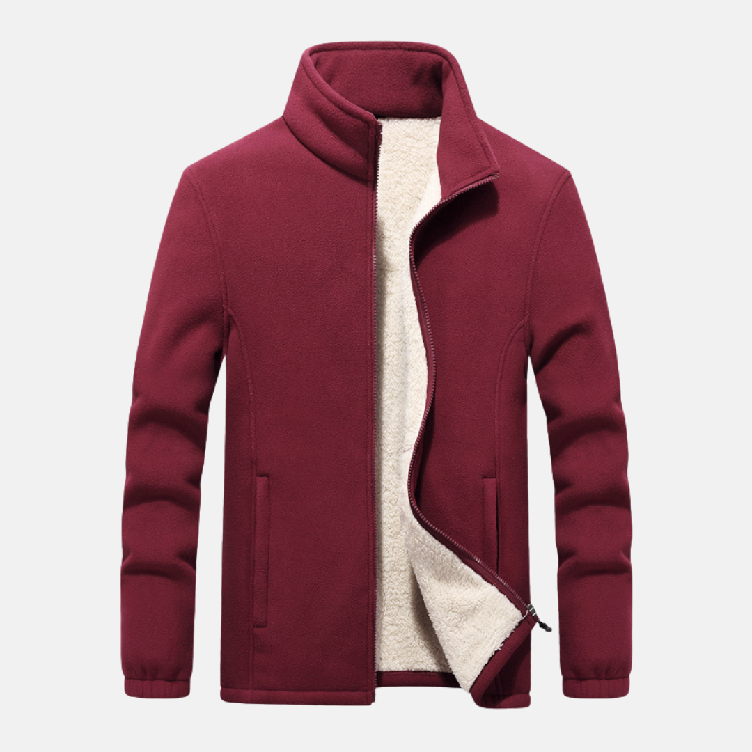 Męska Kurtka Polarowa ze Stójką | Regularny Krój