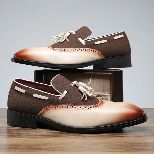 Mocasines degradados para hombre con flecos | Estilo casual de negocios