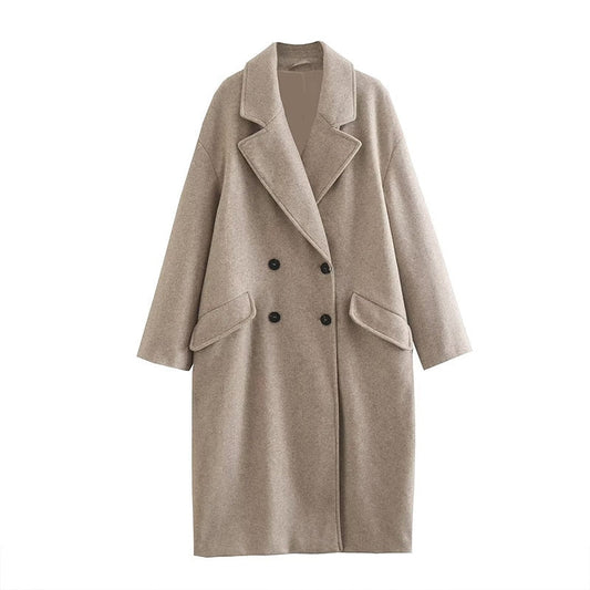 Abrigo Largo de Mujer de Mezcla de Lana | Diseño Atemporal