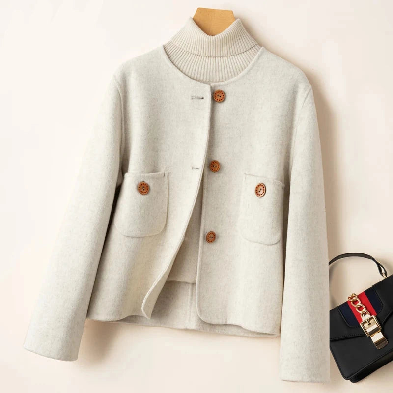 Women's Cropped Wool Blend Jacket | Warm and Stylish