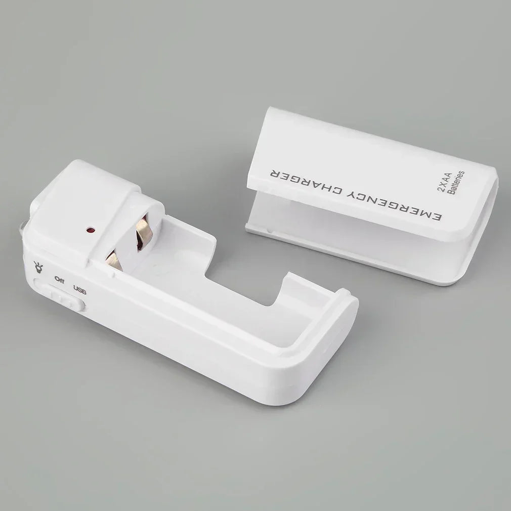 Emergency power bank with AA batteries