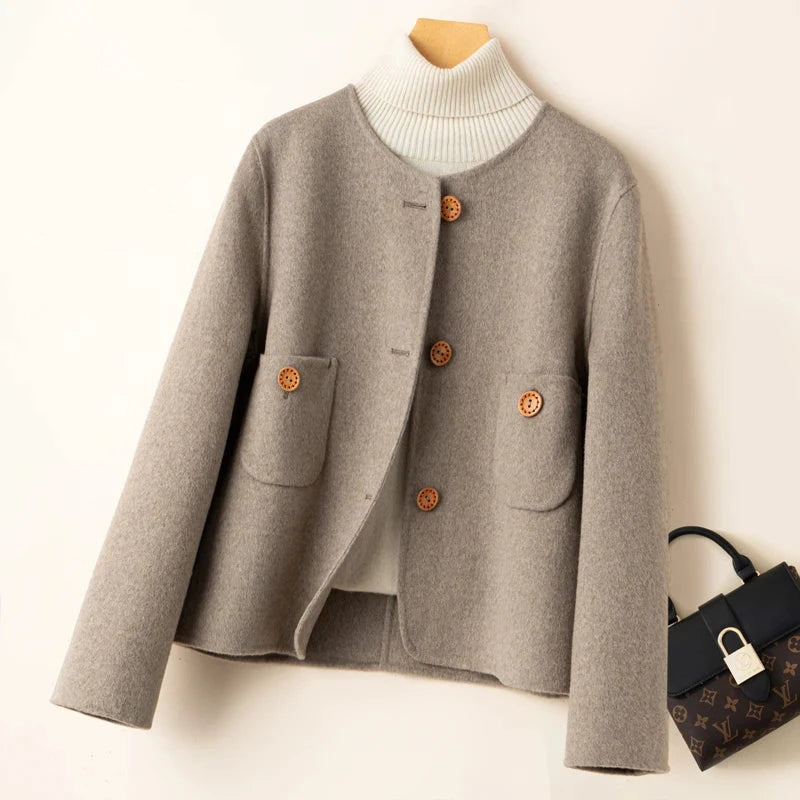 Women's Cropped Wool Blend Jacket | Warm and Stylish