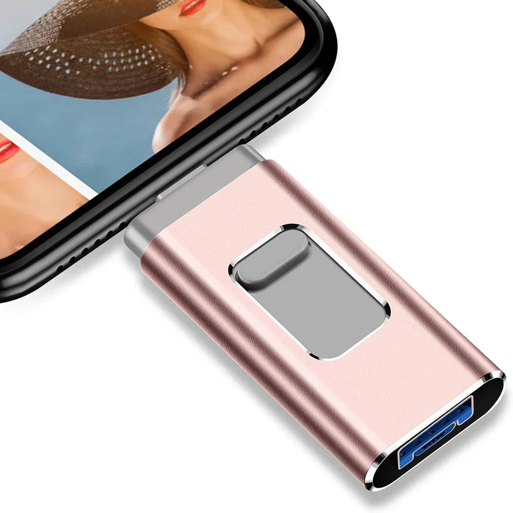 Multi-port OTG USB Flash Drive - USB-A, USB-C, Micro-USB and Lightning (4 in 1)