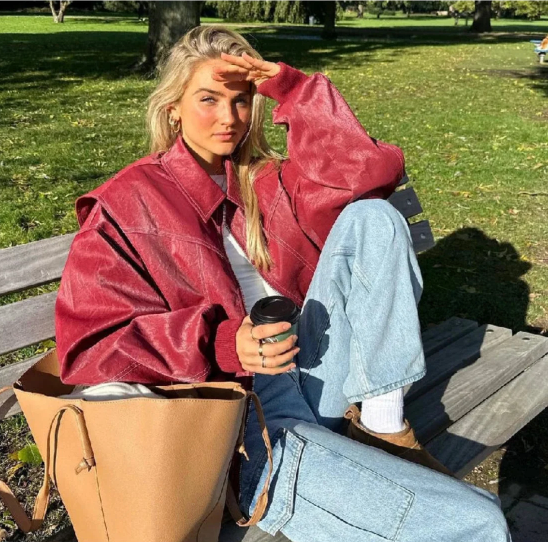 Oversized Bomber Jacket for Women