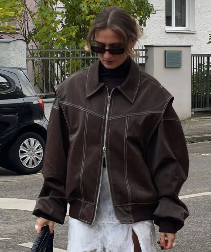 Oversized Bomber Jacket for Women