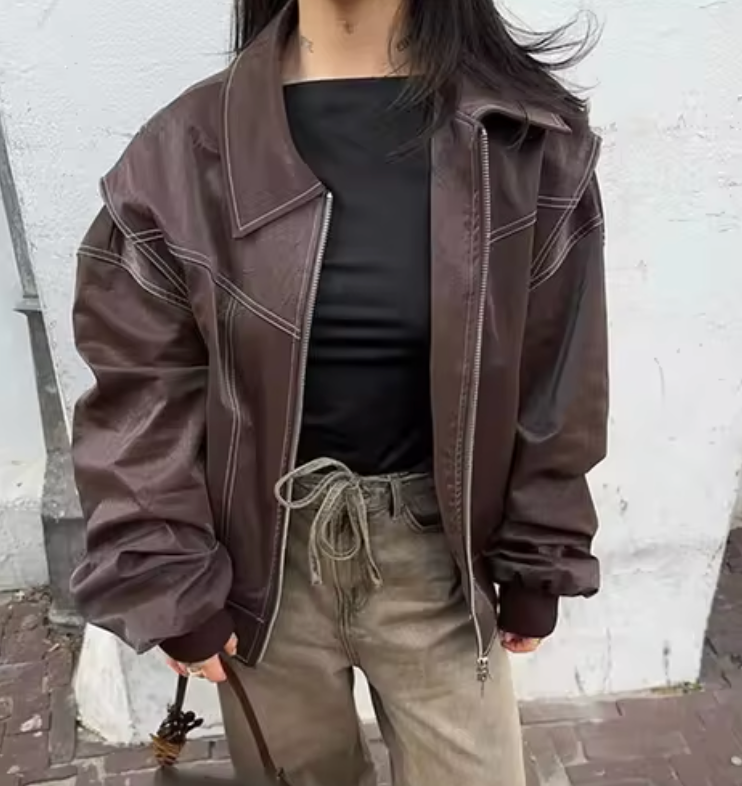 Oversized Bomber Jacket for Women