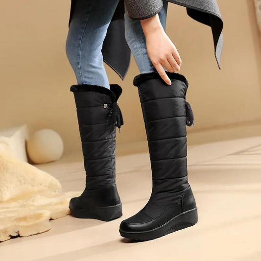 Botas de invierno para mujer hasta la rodilla con forro de piel sintética