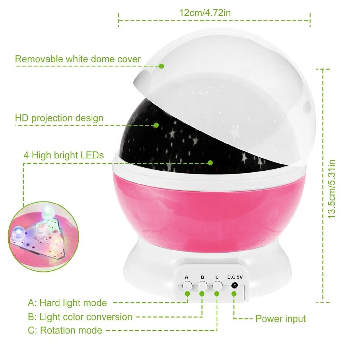 Lampka Nocna Projektora Gwiazdowego | Lampa do Sypialni Dziecięcych