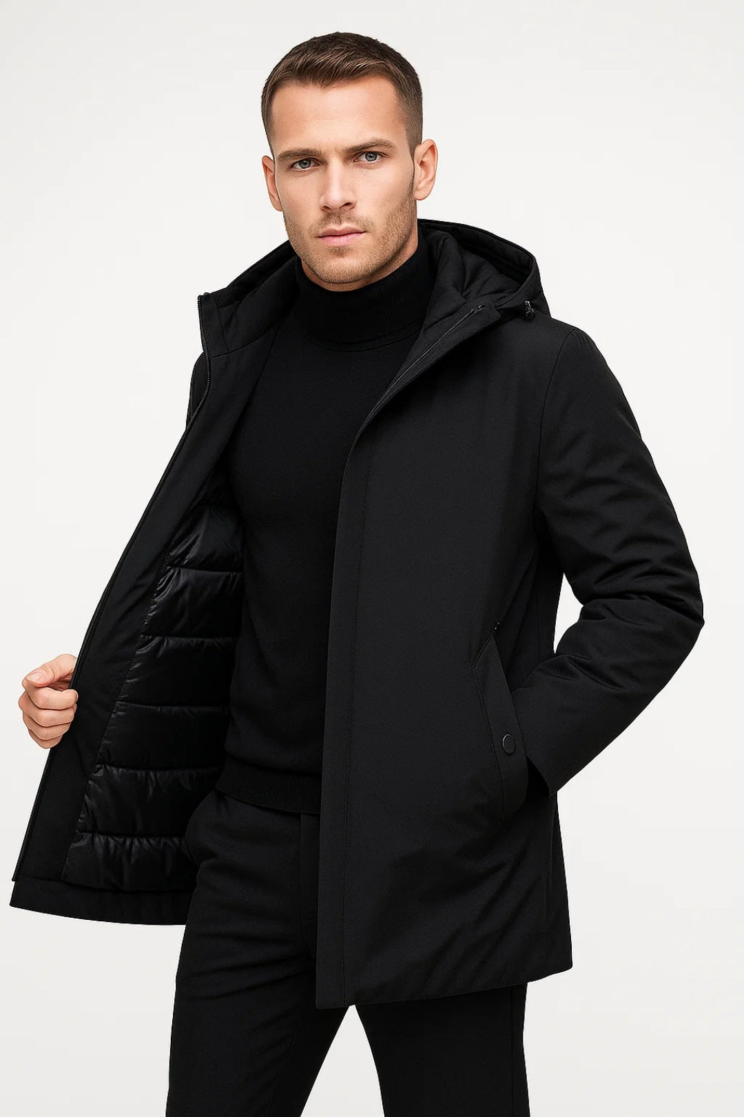 Ανδρικό Απλό Μπουφάν με Κουκούλα | Ζεστό Μπουφάν για Κάθε Εποχή του Χρόνου