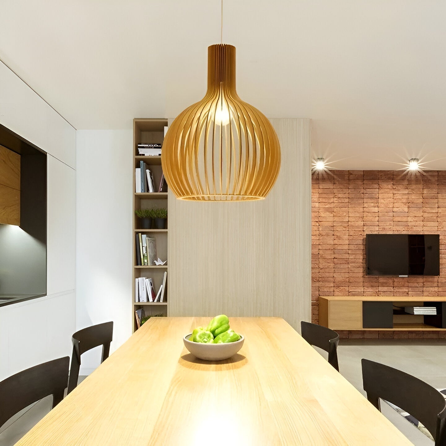 Nordic Wood Vintage Style Pendant Lamp