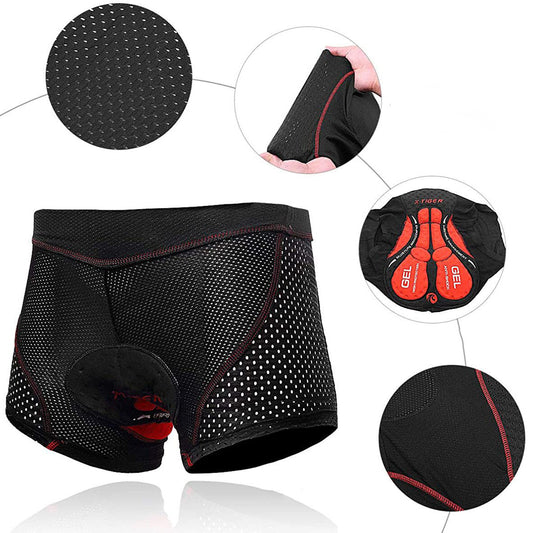 Pantalones Cortos de Ciclismo Transpirables para Hombre | Ropa Interior Acolchada con Gel 5D