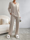 Women's Knitted Pants and Sweater Set