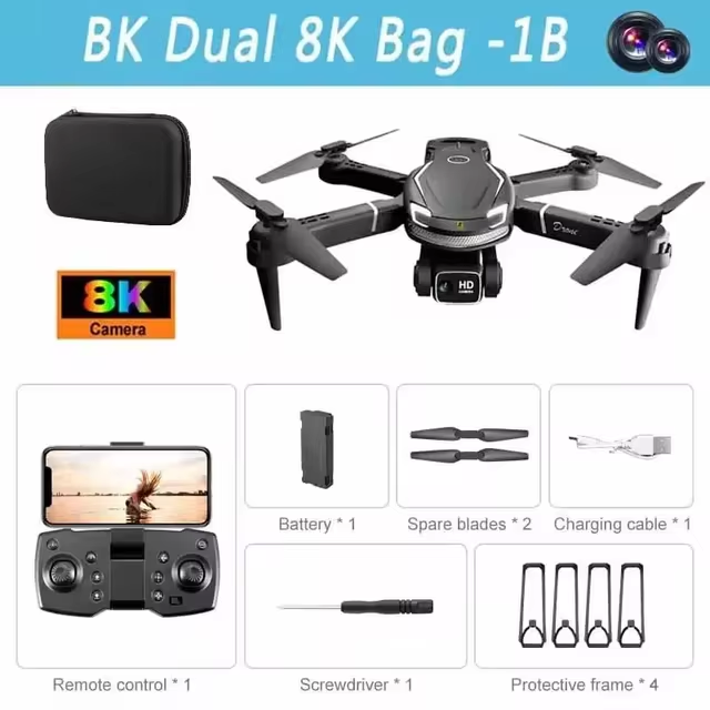 Leo | Mini V88 Drone 8K z GPS i Podwójną Kamerą HD - Profesjonalny Dron Fotografii Lotniczej