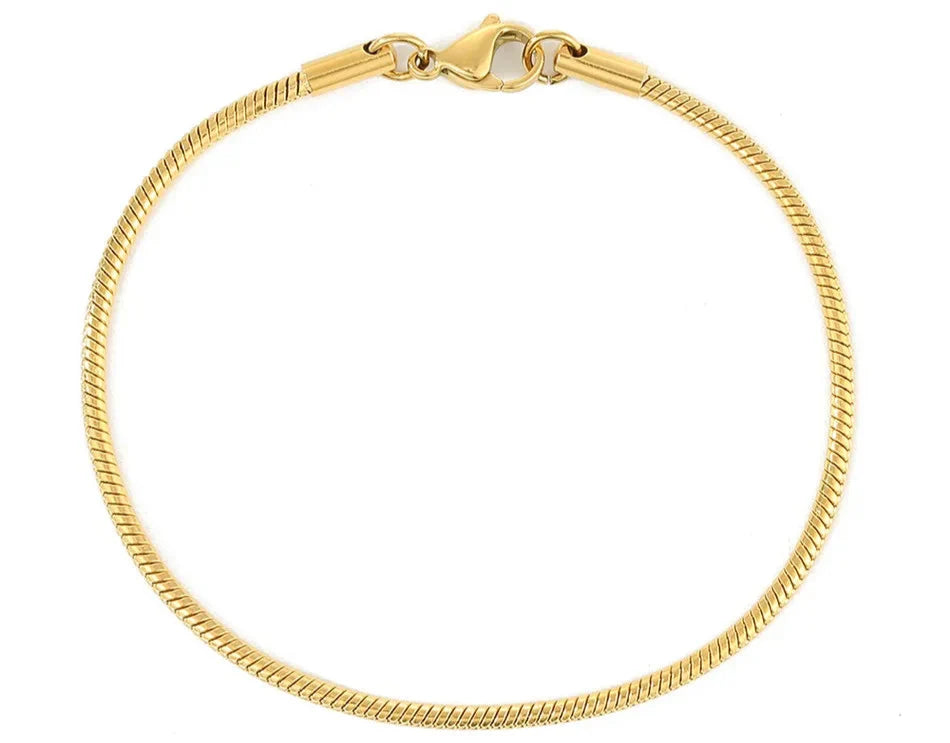 Colette | Minimalistyczna bransoletka z wężowym łańcuchem, pozłacana różem