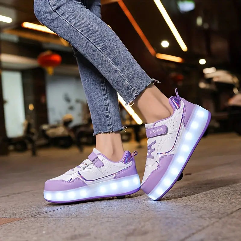 Buty na Rolkach | Popularne Trampki z Kółkami i Swiatłami LED dla Dzieci