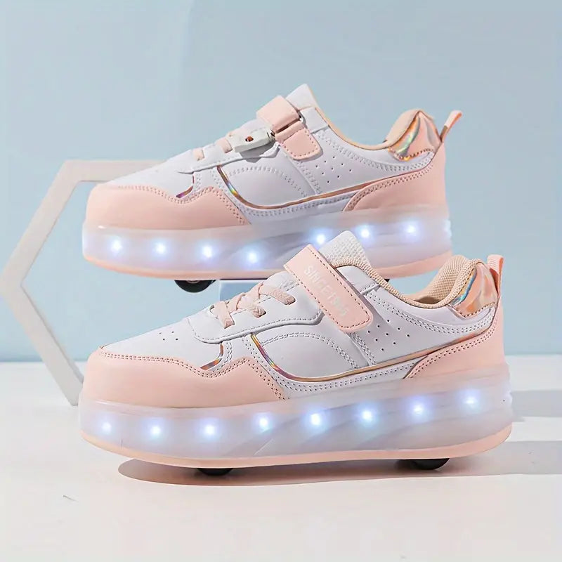 Buty na Rolkach | Popularne Trampki z Kółkami i Swiatłami LED dla Dzieci