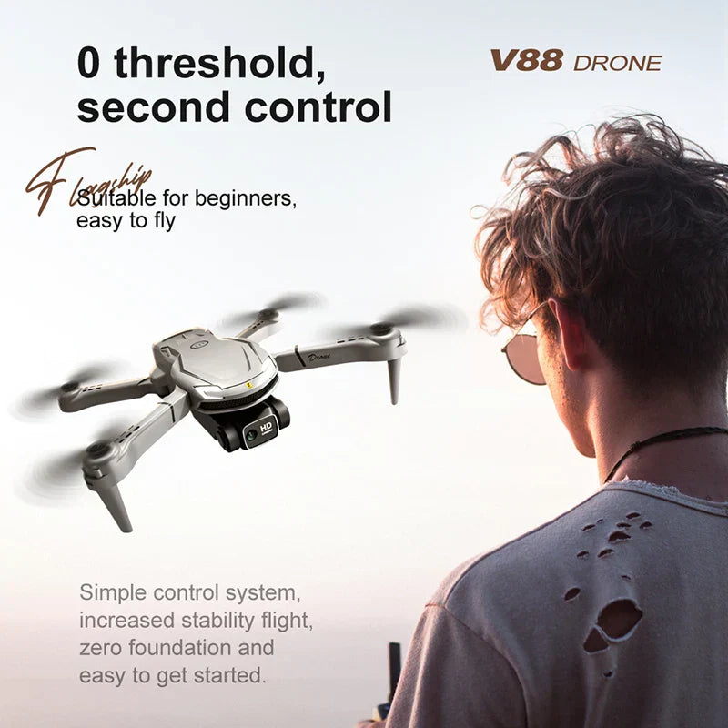 Leo | Mini V88 Drone 8K z GPS i Podwójną Kamerą HD - Profesjonalny Dron Fotografii Lotniczej