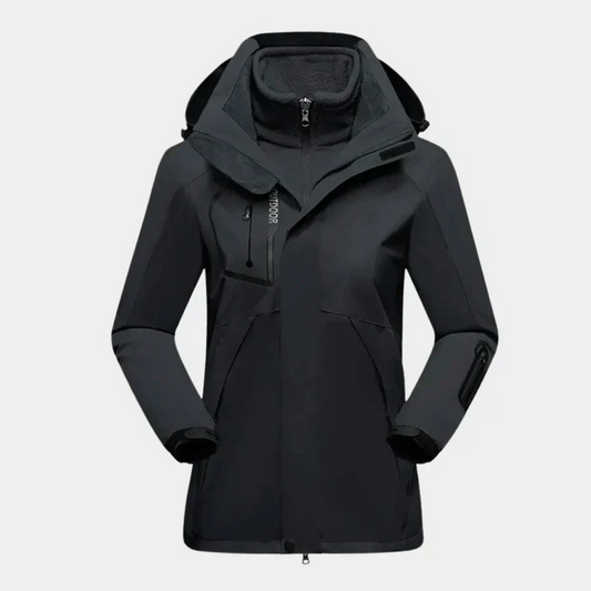 Chaqueta de exterior 2 en 1 para mujer | Forro polar desmontable