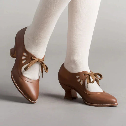 Zapatos de cuero vintage para mujer | Estilo eduardiano