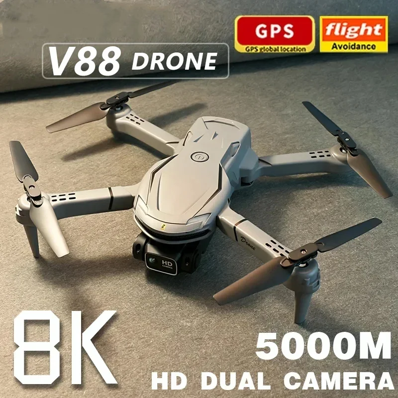 Leo | Mini V88 Drone 8K z GPS i Podwójną Kamerą HD - Profesjonalny Dron Fotografii Lotniczej