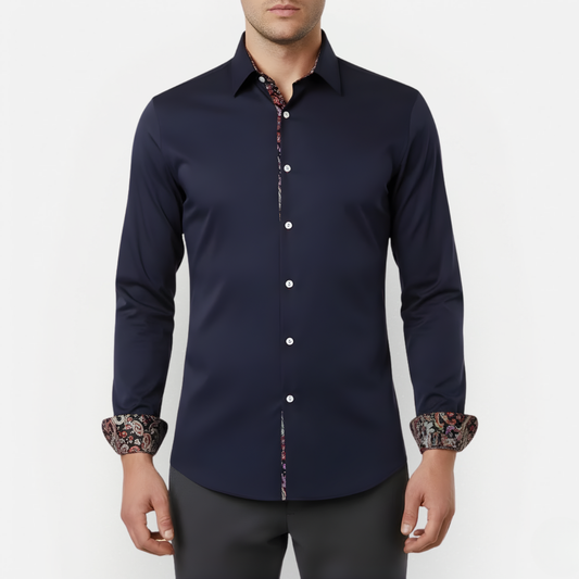 Camisa para hombre con estampado paisley | Manga larga estilo llamativo
