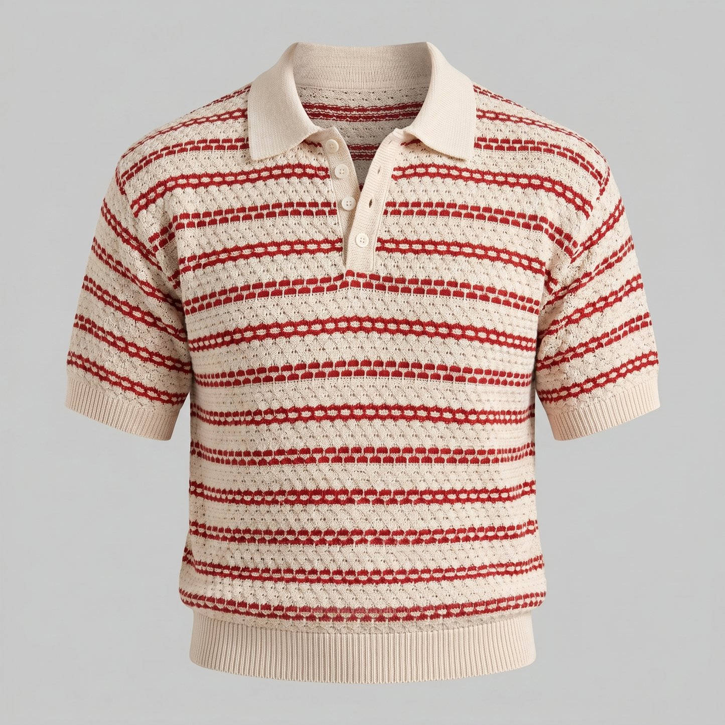 Men's Striped Polo Shirt with a Slim Fit