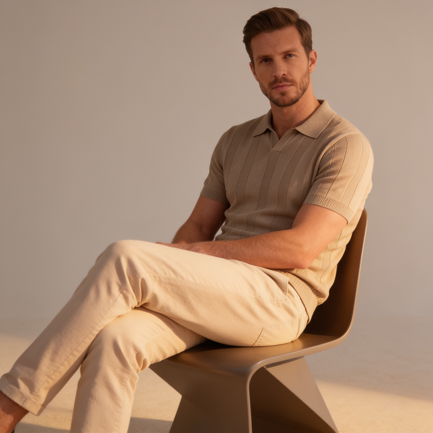 Maglietta Polo Uomo Aperta in Maglia | Stile Estivo Casual Intelligente a Costine
