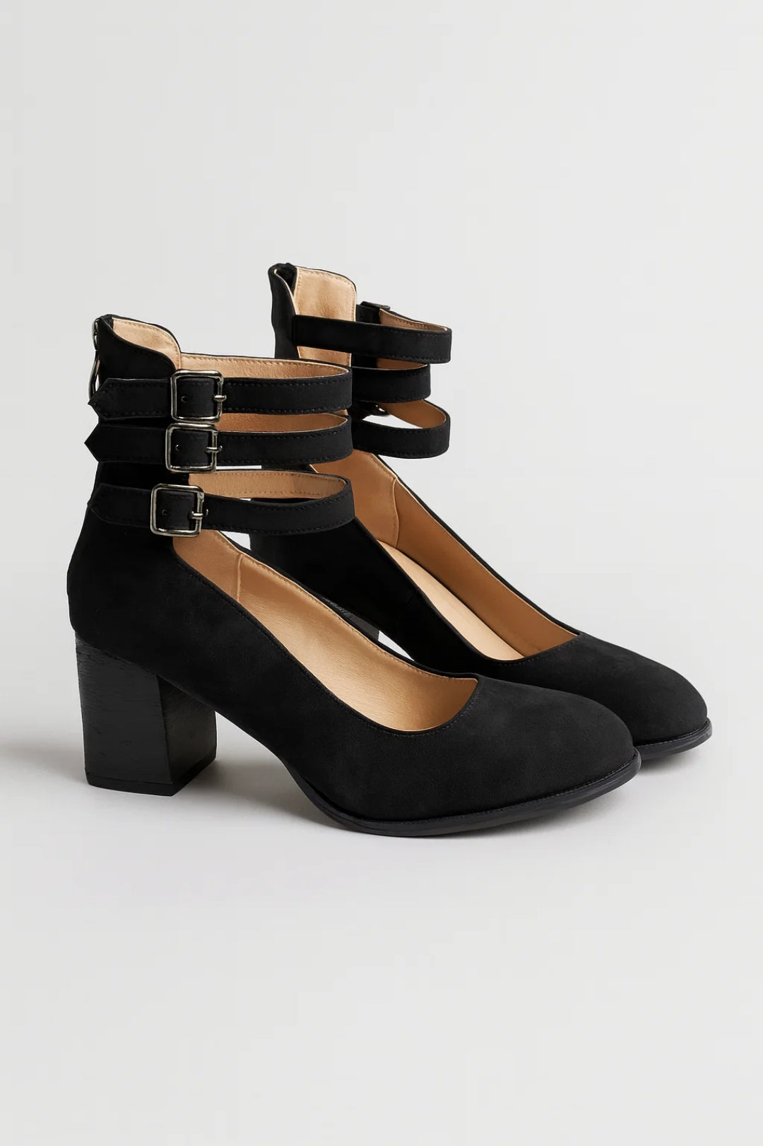 Dámské boty na blokovém podpatku s páskem kolem kotníku