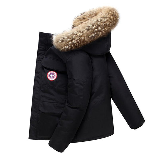 Chaqueta tipo parka acolchada y cálida para hombre | Chaqueta de invierno de longitud media