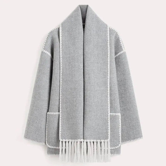 Zoe | Abrigo elegante de mujer con bufanda