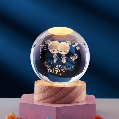 Kryształowa Lampka Nocna 3D | Świąteczne Wibracje