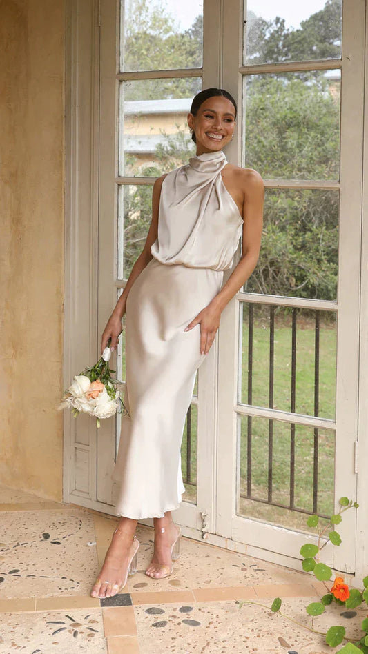 Olivia | Elegancka Satynowa Sukienka Maxi