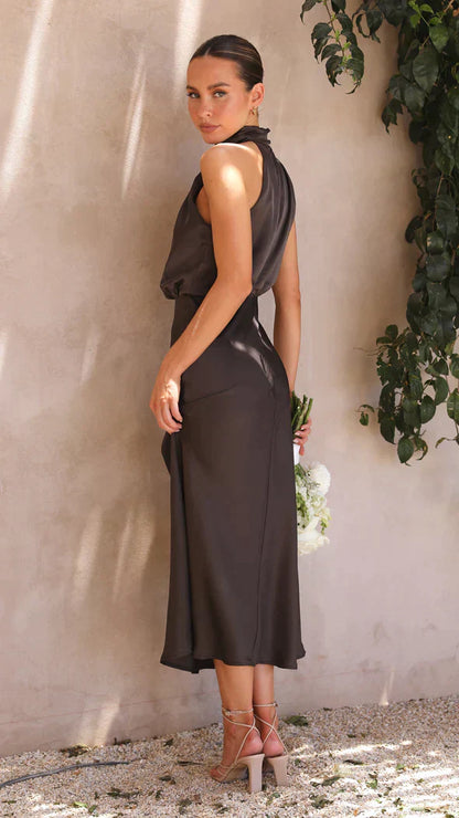 Olivia | Elegancka Satynowa Sukienka Maxi
