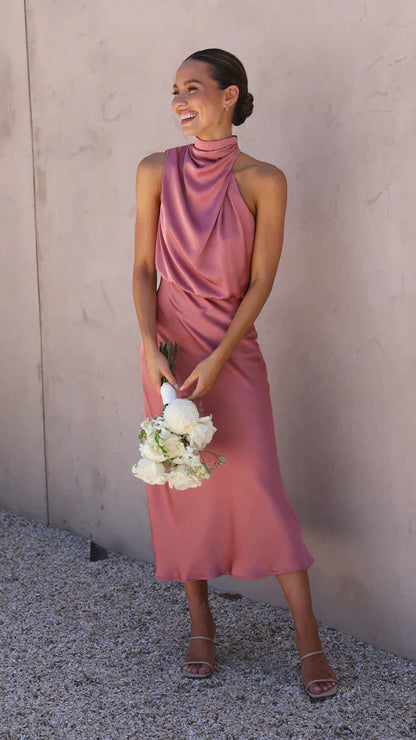 Olivia | Elegancka Satynowa Sukienka Maxi