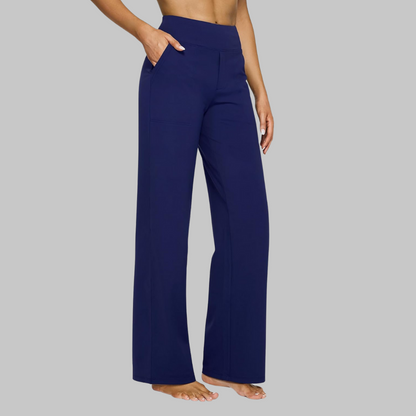 Women's Stretch Pants with High Waist and Pockets
