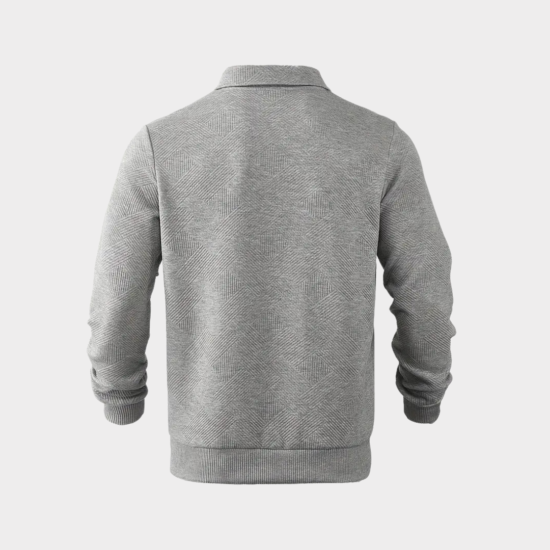 Męski Sweter z Zamkiem do Kwartał | Geometrycznym Drukuj Dzianina