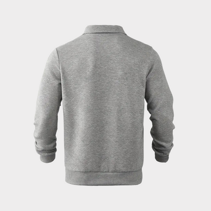 Męski Sweter z Zamkiem do Kwartał | Geometrycznym Drukuj Dzianina