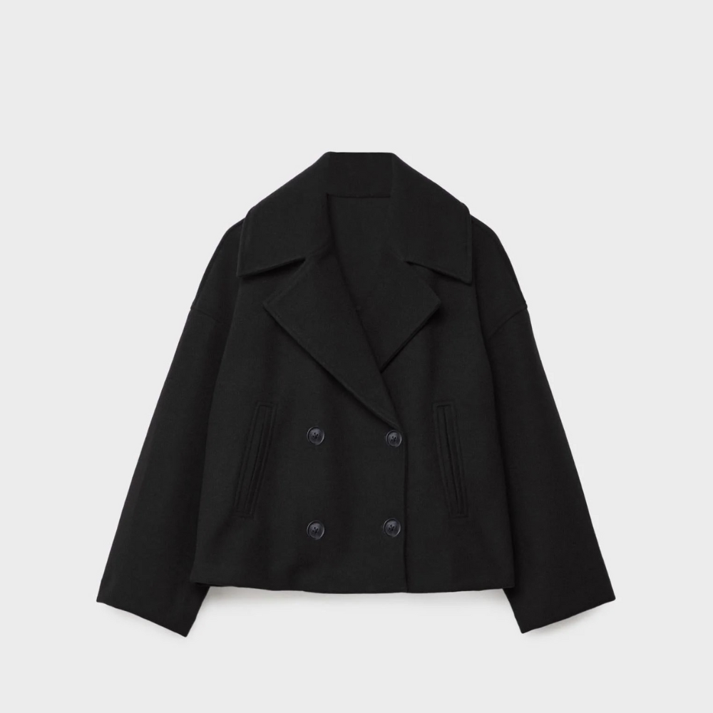 Palton damă cu două rânduri din amestec de lână